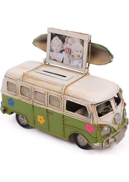 Dekoratif Metal Minibüs Çerçeveli ve Kumbaralı