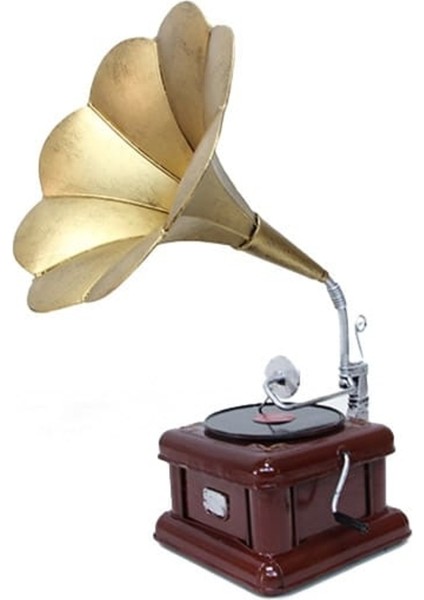 Dekoratif Metal Gramafon
