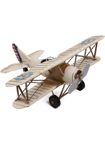 Dekoratif Metal Uçak Çift Kanatlı