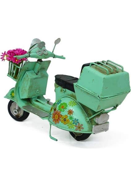 Dekoratif Metal Scooter Sepetli modelleri