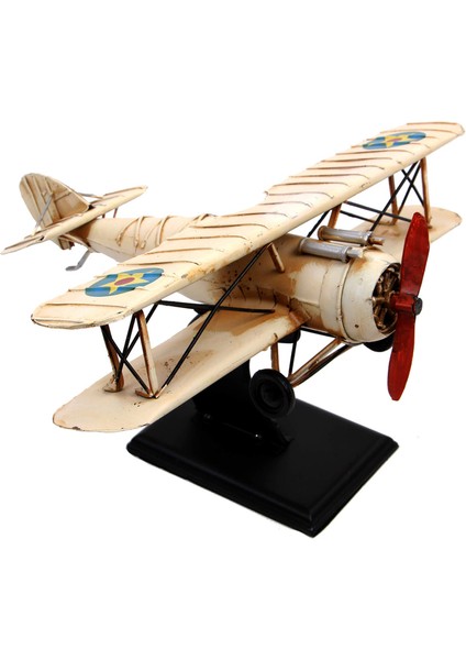 Dekoratif Metal Uçak 2 Kanatlı