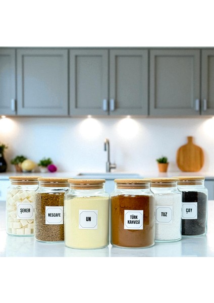 6'lı Ahşap Vakum Kapaklı Cam Un Tuz Çay Şeker Türk Kahvesi Hazır Kahve Saklama Kavanozu Seti fiyatları