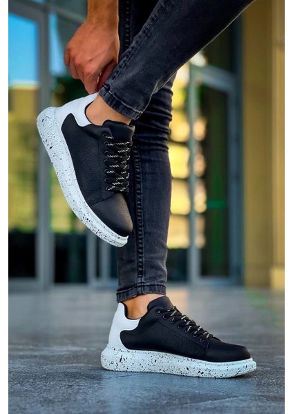 KB-X500 Kuback Siyah Beyaz Yüksek Taban Bağcıklı Günlük Erkek Ayakkabı fiyatları