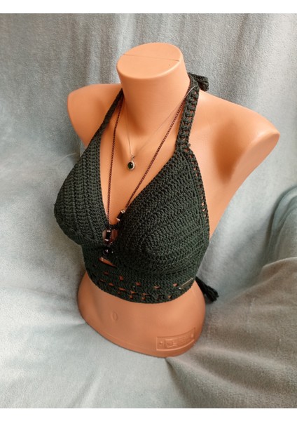 Vip Handmade Nefti Yeşil Crop Top Büstiyer modelleri