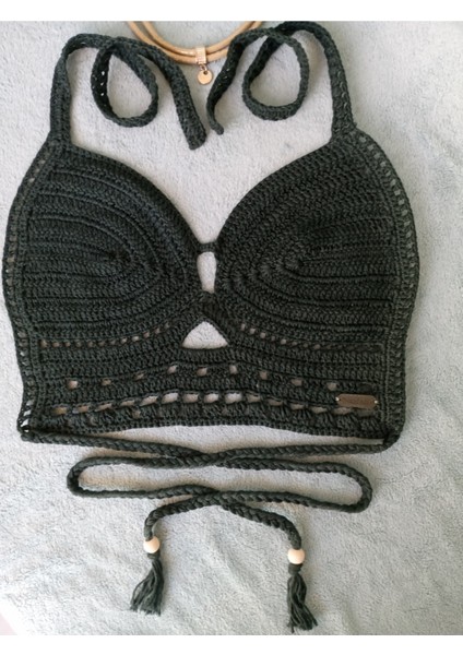 Vip Handmade Nefti Yeşil Crop Top Büstiyer indirimleri