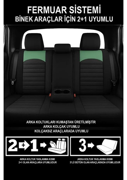 Renault Super 5 (B/C40) 1.6 D (B/C/S404) (55 Hp) 1990 Uyumlu Thr Serisi Tay Tüyü Yeşil Oto Kılıfı Tam Set fırsatları