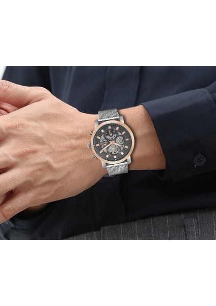 SL.09.1797.2.01 Erkek Kol Saati | Rose Gold & Silver, Mesh Kordon modelleri