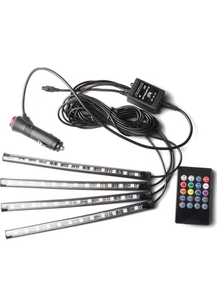 Araç Içi Aydınlatma Kumandalı Müziğe Duyarlı 9 LED Ayak Altı Ledpro fiyatları