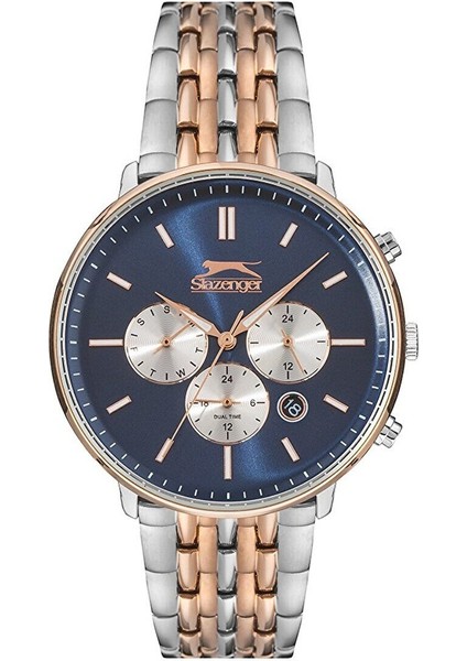 SL.09.1830.2.03 Erkek Kol Saati | Mavi Kadran, Silver-Rose Gold Çelik Kordon, Multifonksiyon