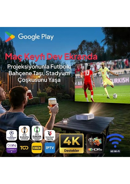 Aurzen D1G Android Google Tv 4K Destekli Projeksiyon Cihazı +HDR10+AUTO Focus+Auto Keystone+6g Wifi+6.1bt+Dolby Ses Sistemi - Ps5/ps4/xbox indirimleri