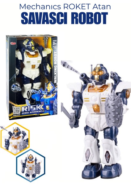 Roket Atan Savaşçı Robot Mekanik Pilli Işıklı Hareketli indirimleri