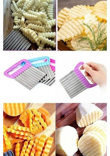 Patates Cips Yapma Aparatı Chips Chopper Şekilli Dilimleyici + 3 Çubuk Şiş fiyatları