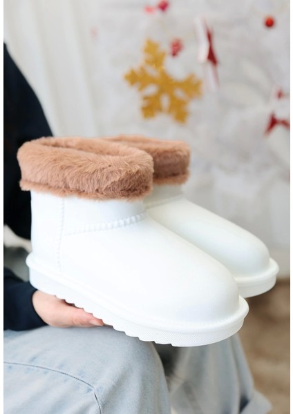 Mordi Beyaz Oval Burunlu Su Geçirmez Içi Kürklü Bot fiyatları