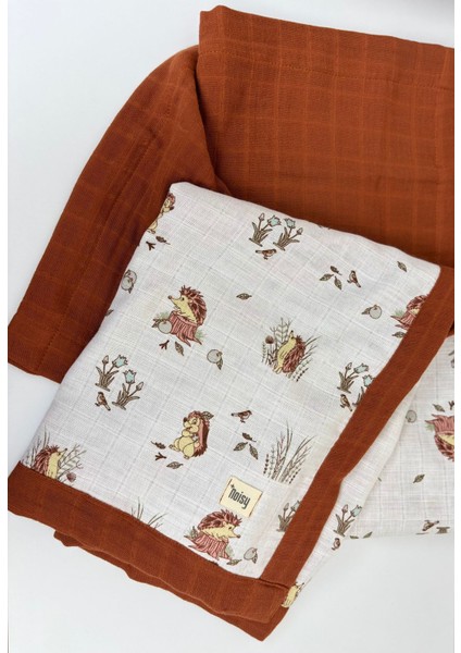 Çift Taraflı Organik %100 Pamuk Müslin Bebek Battaniyesi Çok Amaçlı Müslin Örtü 110X110 cm fiyatları