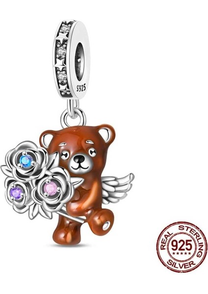 Kanatlı Çiçekli Ayı Charm fiyatları
