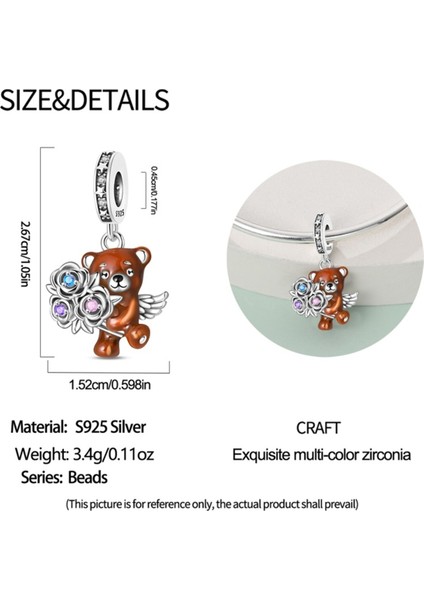 Kanatlı Çiçekli Ayı Charm modelleri