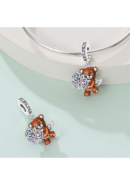 Kanatlı Çiçekli Ayı Charm fırsatları