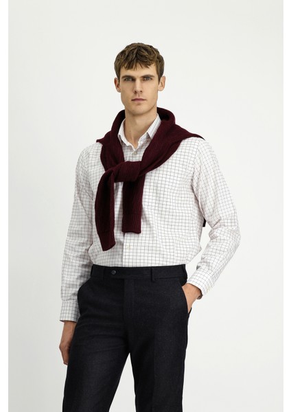 Uzun Kol Regular Fit Pamuk Ekose Gömlek