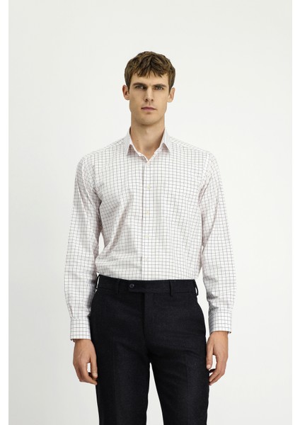 Uzun Kol Regular Fit Pamuk Ekose Gömlek