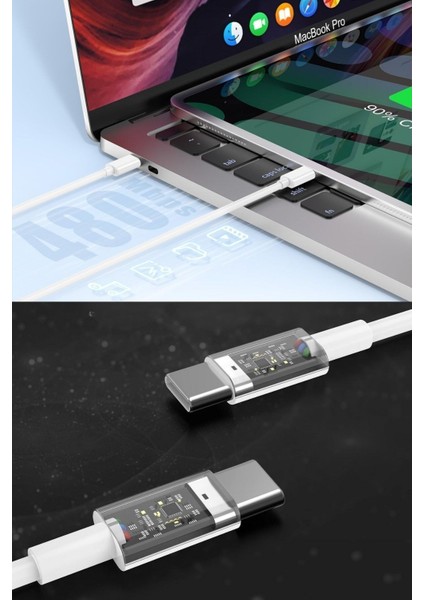 Buffer® Apple 15/15 Pro Type-C To Type-C Hasır Örgü Hızlı Şarj Kablosu (1m)