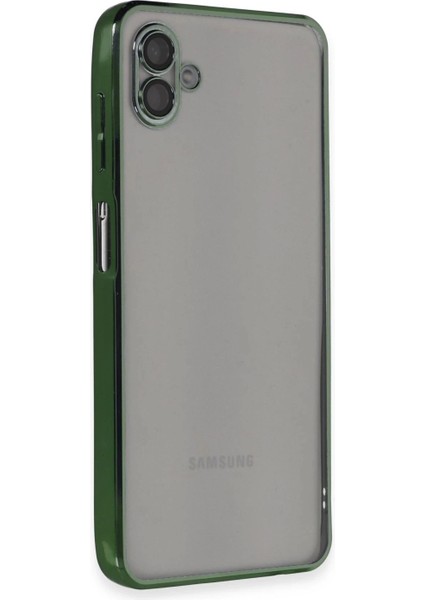 Samsung Galaxy A04 Kılıf Lensli Silikon - Yeşil
