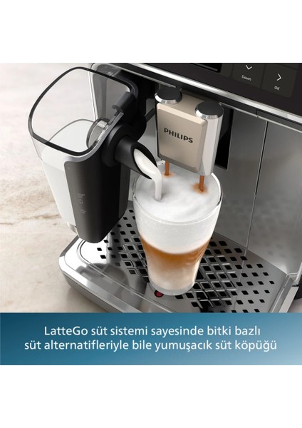 1500W ,15 Bar Basınç 12 Çeşit Kahve Çeşidi 4400 Serisi Lattego EP4446/70 Tam Otomatik Espresso Makinesi modelleri