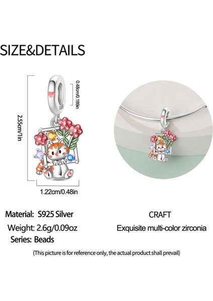 Çerçevede Çiçekli Kedi Charm fırsatları