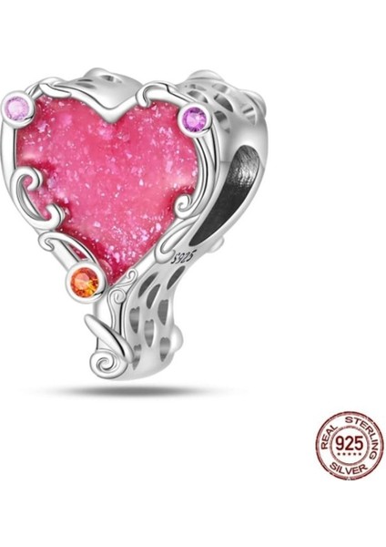 Barbie Serisi Sarmaşık Pembe Kalp Charm