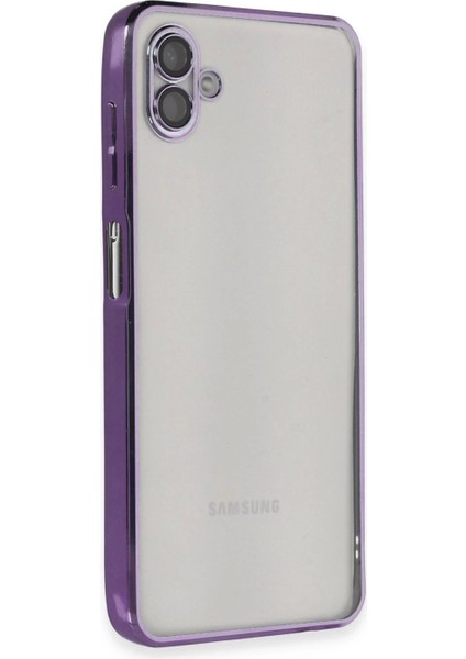 Samsung Galaxy A04 Kılıf Lensli Silikon - Mor