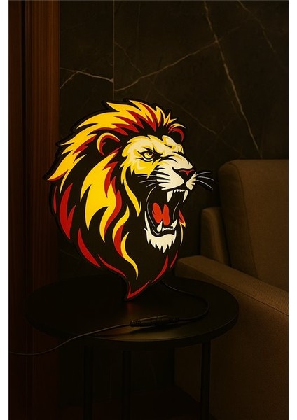 Kükreyen Aslan LED Light Box – Modern Dekoratif Aydınlatma fiyatları