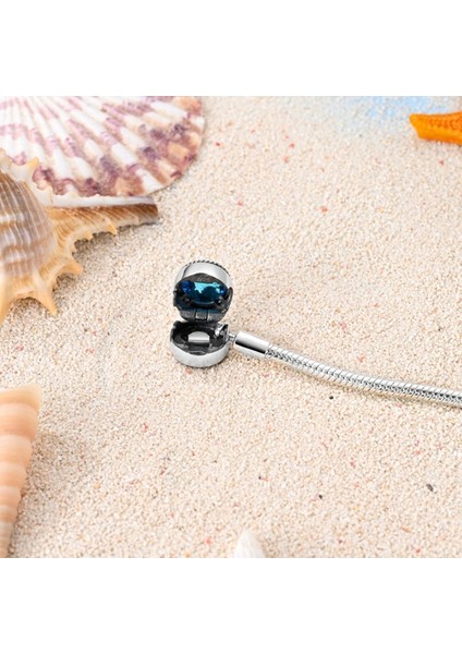 Okyanus Serisi Murano Mavi Cam Gümüş Bileklik fırsatları