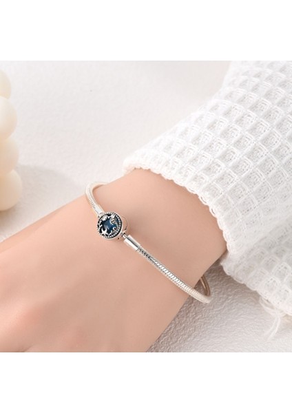 Okyanus Serisi Murano Mavi Cam Gümüş Bileklik indirimleri