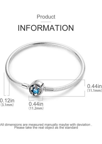 Okyanus Serisi Murano Mavi Cam Gümüş Bileklik