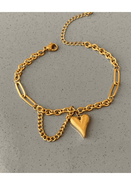 Çelik Dorika Kalpli Bileklik