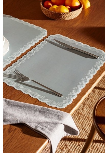 Yeni Sezon Rosalie Grand 2&#39;li Amerikan Servis - Beyaz/gri - Beyaz/gri