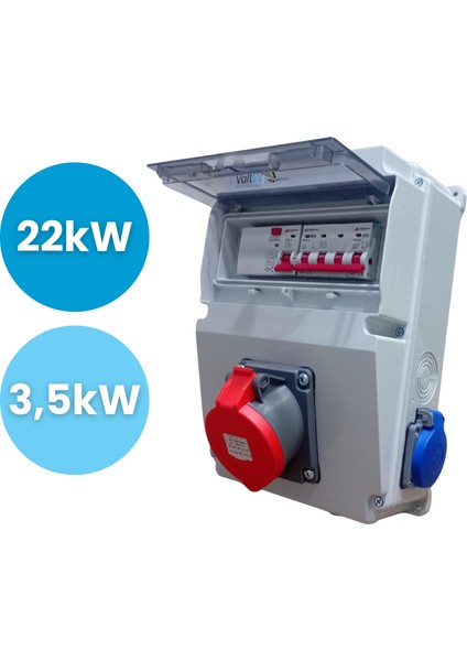 Elektrikli Araç Şarj Cihazı Kombinasyon Kutusu-22kW Uyumlu, 5x32A+2x16A Priz, Mutlusan Kaçak Akım Korumalı Besleme Kutusu fırsatları