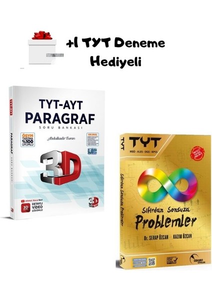2026 3D Tyt Ayt Paragraf ve Sıfırdan Sonsuza Problemler Soru Bankası (2 Kitap)+Deneme Hediyeli