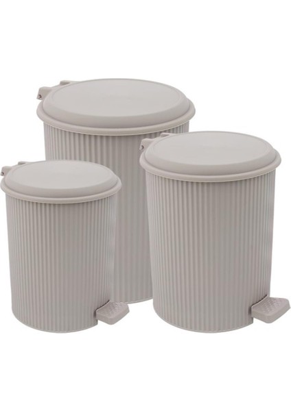 ELF-N320 Nostalji 3 Boy Plastik Pedallı Çöp Kovası