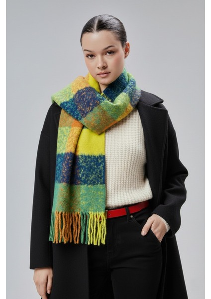 Kadın Yumuşak Dokulu Ekose Model Kışlık Şal