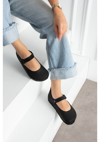 Ottawa Hakiki Deri Mantar Taban Ortopedik Kadın Babet