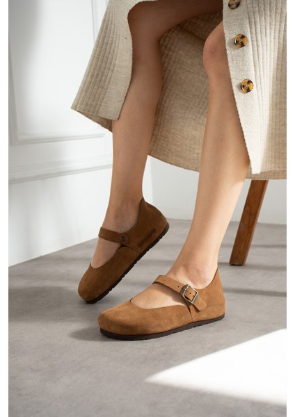 Ottawa Hakiki Deri Mantar Taban Ortopedik Kadın Babet