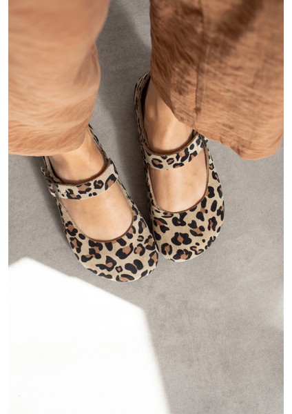 Ottawa Hakiki Deri Mantar Taban Ortopedik Kadın Babet