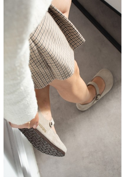 Ottawa Hakiki Deri Mantar Taban Ortopedik Kadın Babet fırsatları