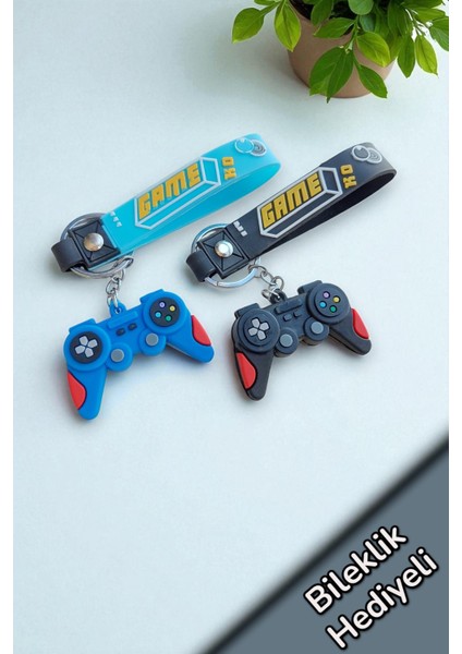 Game Joystick Oyun Kolu 3D Silikon Anahtarlık 2 Adet