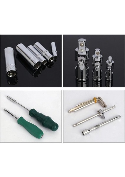 Tam Profesiyonel Germany 72 Diş Eğik Cırcır 216 Parça Lokma Takımı Oto Tamirci Tam Set 1/2-3/8-1/4