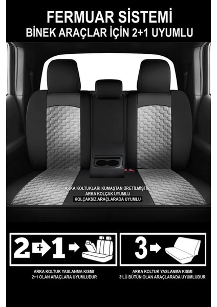 Dacia Duster Ambiance 1.5 Dci 110 4x4 E0PB x Md 2013 Uyumlu Moka Plas Serisi Gri Oto Kılıfı Tam Set indirimleri