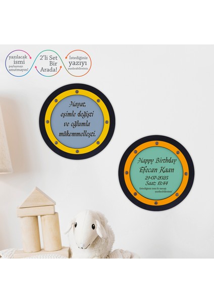 Özel Günlere Uygun, Hayat Eşimle Değişti Oğlumla Mükemmelleşti Yazılı Anlamlı Duvar Dekoru