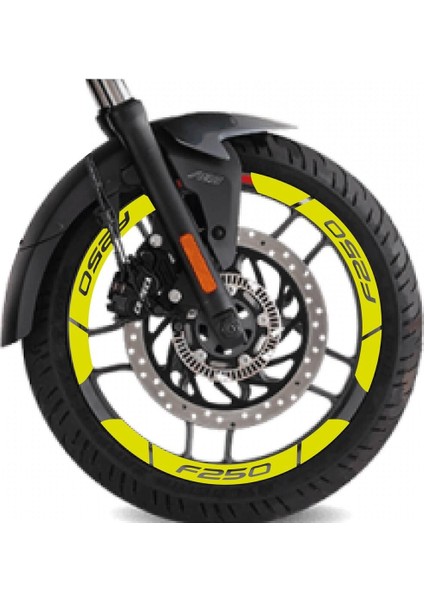 Neon Sarı Bajaj F250 Geniş Jant Sticker Etiket Modeli fiyatları