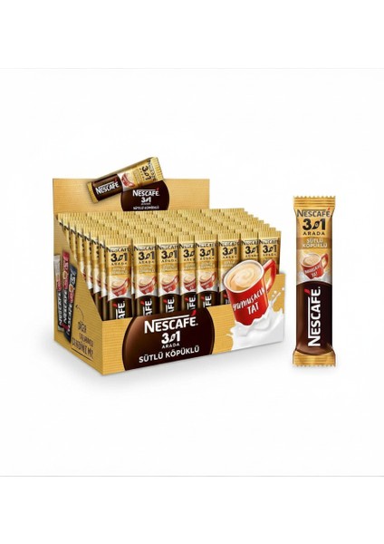 3'ü 1 Arada Sütlü Köpüklü Hazır Kahve 48'li Büyük Paket (17G x 48)