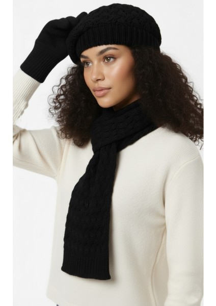 Kadın Kışlık Örgü Bere, Atkı ve Eldiven Takımı fiyatları